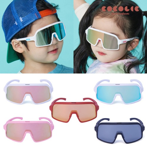 코코릭 유아 아동 어린이 스포츠 선글라스 자외선99.9% 고해상 방탄 미러 렌즈 브레드